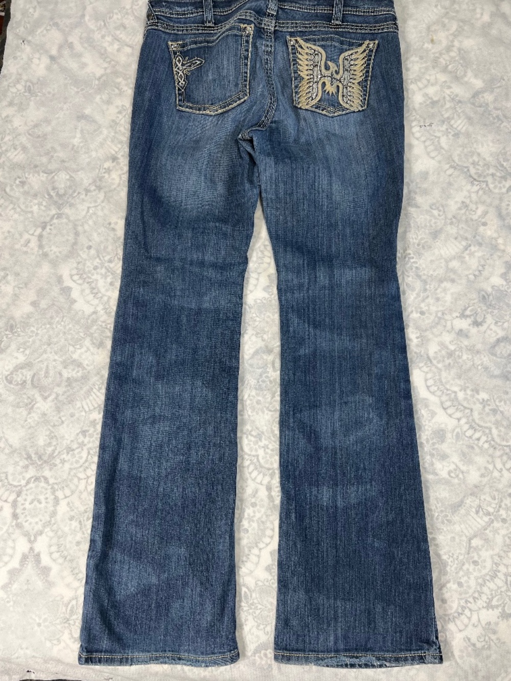 Ariat Ruby Women's 32L Tall Bootcut Jeans Embellished Phoenix Wing Ocean Cowgirl